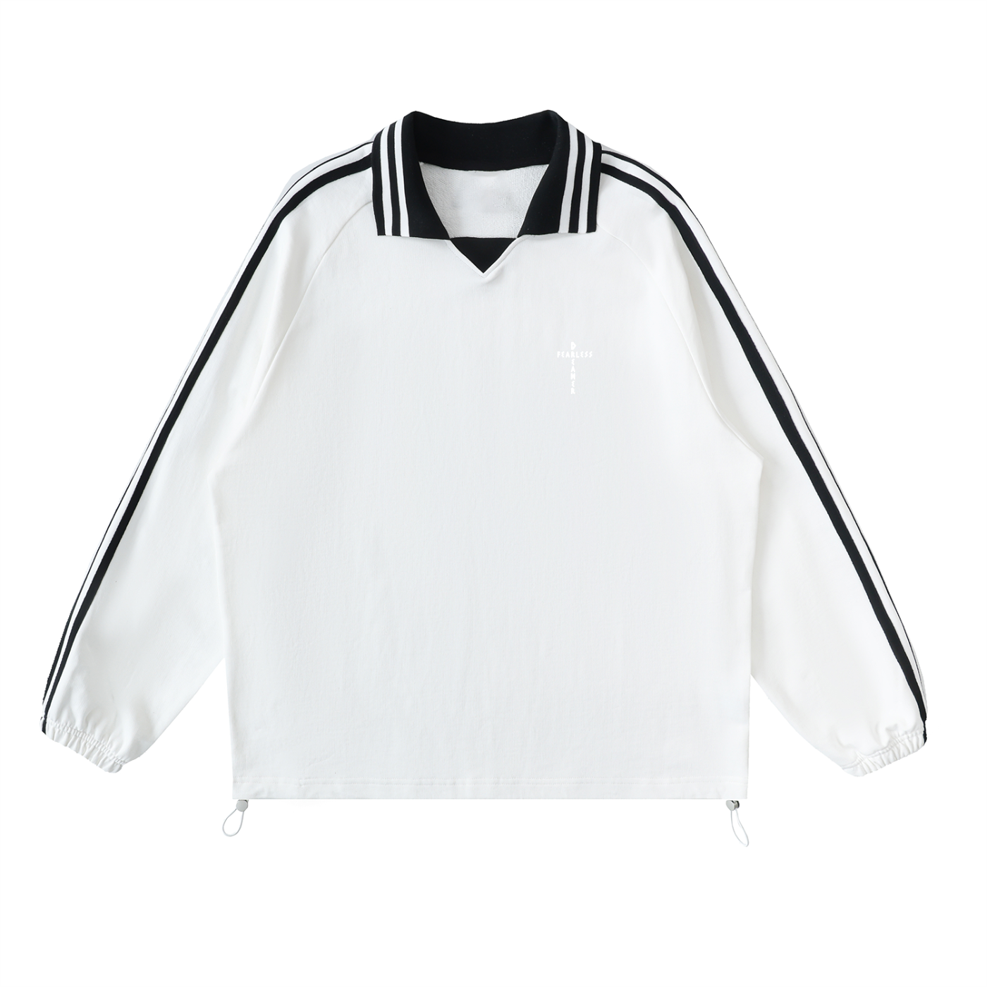 FD Striped Lapel Collar Sweatshirt